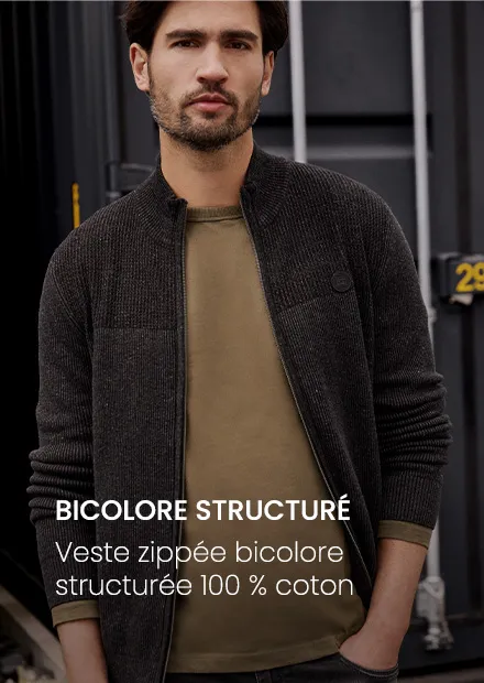 Veste zippée bicolore